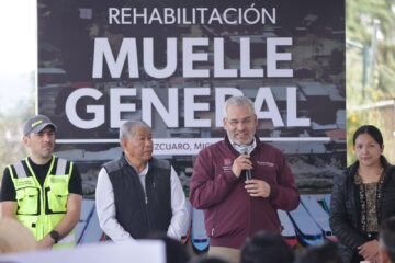 Arranca Bedolla rehabilitación del muelle general del lago de Pátzcuaro