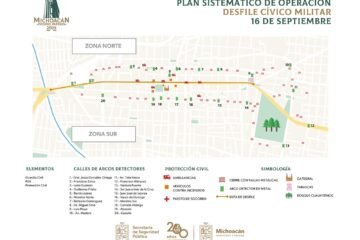Ubica los 20 accesos controlados, para ingresar al Desfile Cívico–Militar del 16 de septiembre