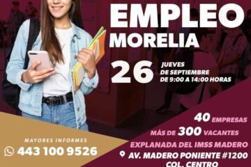Ofertarán 500 vacantes en Feria del Empleo, en Morelia