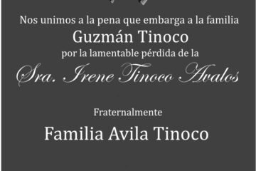 Sensible pérdida de la familia Guzmán Tinoco