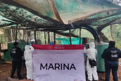 Aseguran laboratorio para la elaboración de metanfetamina en Huetamo: SSP