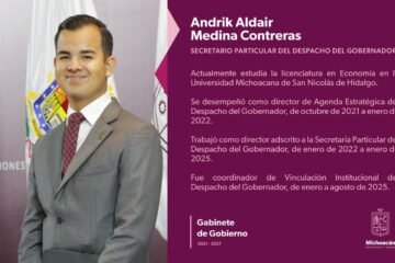 Designa Bedolla a Aldair Medina como secretario particular