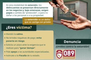 ¡La extorsión es un delito que se castiga con prisión!
