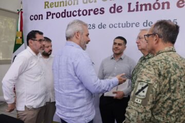 El gobernador Alfredo Ramírez Bedolla junto con el secretario de Seguridad federal, Omar García Harfuch y la Defensa acordaron reforzar la estrategia de seguridad en Apatzingán