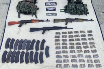 Asegurados en Buenavista 2 hombres, 7 fusiles y más de 2 mil cartuchos: SSP