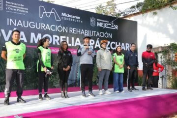 Inaugura Bedolla rehabilitación de 19 km de ciclovía tenencia Morelos-Tiripetío