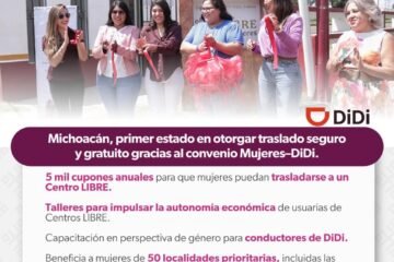 Michoacán, primer estado en brindar traslado seguro tras acuerdo entre Seimujer y DiDi