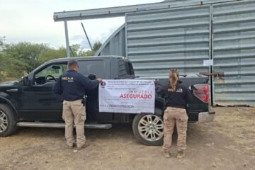 Ejecuta FGE cateo en inmueble ubicado sobre la carretera Morelia–Copándaro; asegura vehículo con reporte de robo