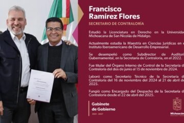 Congreso del Estado ratifica a Francisco Ramírez Flores como titular de la Secretaría de Contraloría