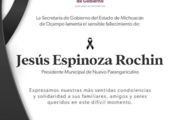 Gobierno de Michoacán lamenta fallecimiento del alcalde de Nuevo Parangaricutiro: Raúl Zepeda