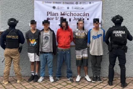 SSP brinda apoyo a FGE en cateo de inmueble en Morelia; hay 5 hombres detenidos