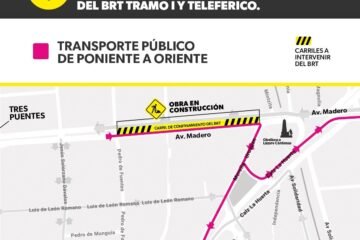 Sedum activa rutas alternas en el Monumento por obras de Teleférico y Morebús