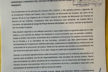 Torres Piña presenta renuncia a la Fiscalía, cierra gestión con avances en investigación y atención a víctimas
