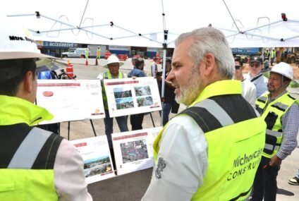 Supervisa Bedolla construcción de primer distribuidor vial “La Rinconada” en Zamora