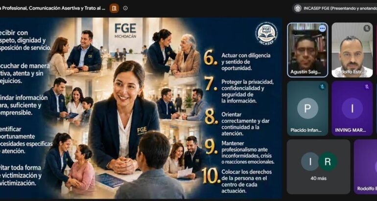 Comunicación asertiva y atención digna, pilares para la excelencia del servicio en la FGE