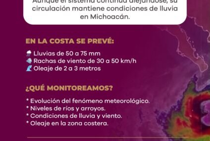 Ante paso del huracán Rachel, Conagua Michoacán emite recomendaciones Ante paso del huracán Rachel, Conagua Michoacán emite recomendaciones