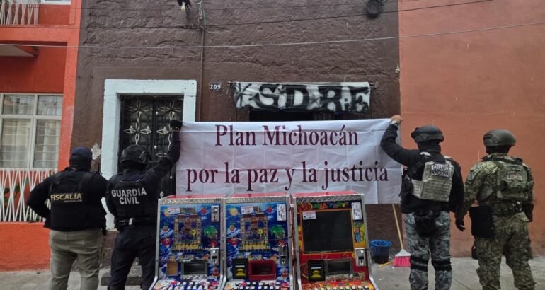 Desmantelan red de financiamiento criminal con decomiso de 97 máquinas tragamonedas en La Piedad
