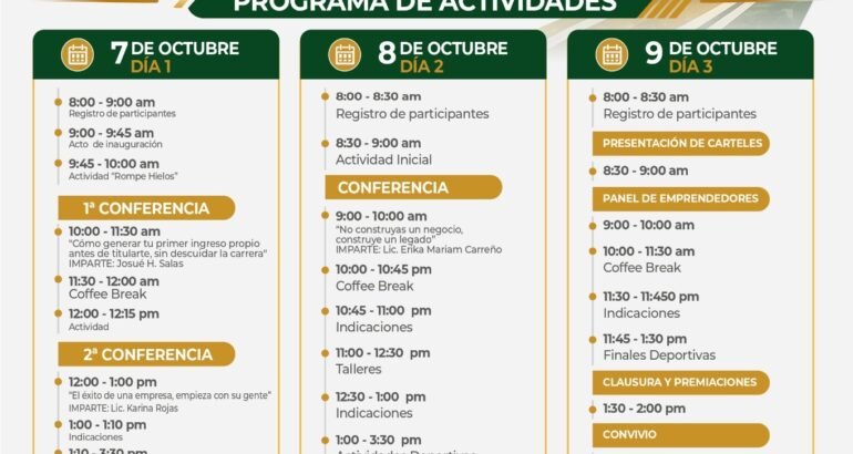 Congreso de administración en el ITSU, los días 7, 8 y 9 Congreso de administración en el ITSU, los días 7, 8 y 9