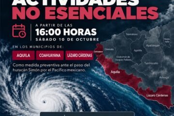 Se suspenden actividades no esenciales en LC, Aquila y Coahuayana por huracán “Simon”